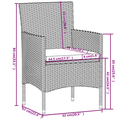 -Delige Tuinset Poly Rattan Grijs