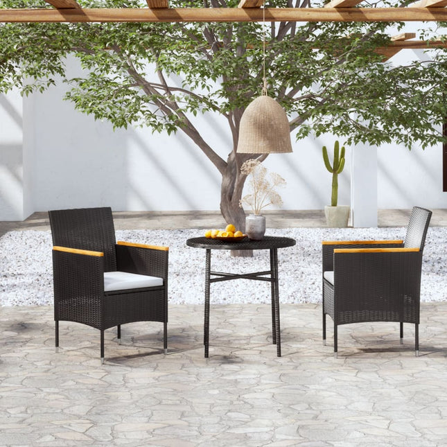 -Delige Tuinset Poly Rattan Zwart en bruin