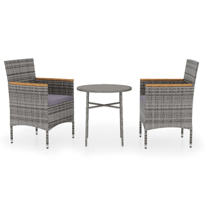 -Delige Tuinset Poly Rattan Grijs en bruin