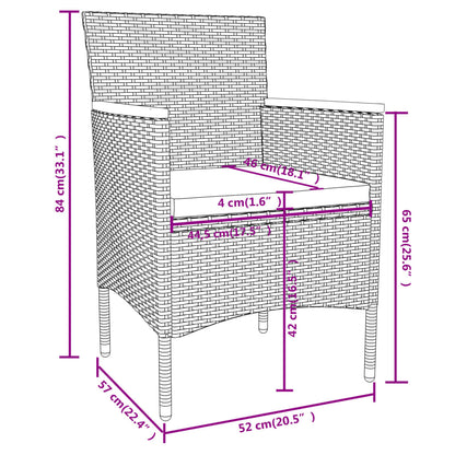 -Delige Tuinset Poly Rattan Grijs en bruin