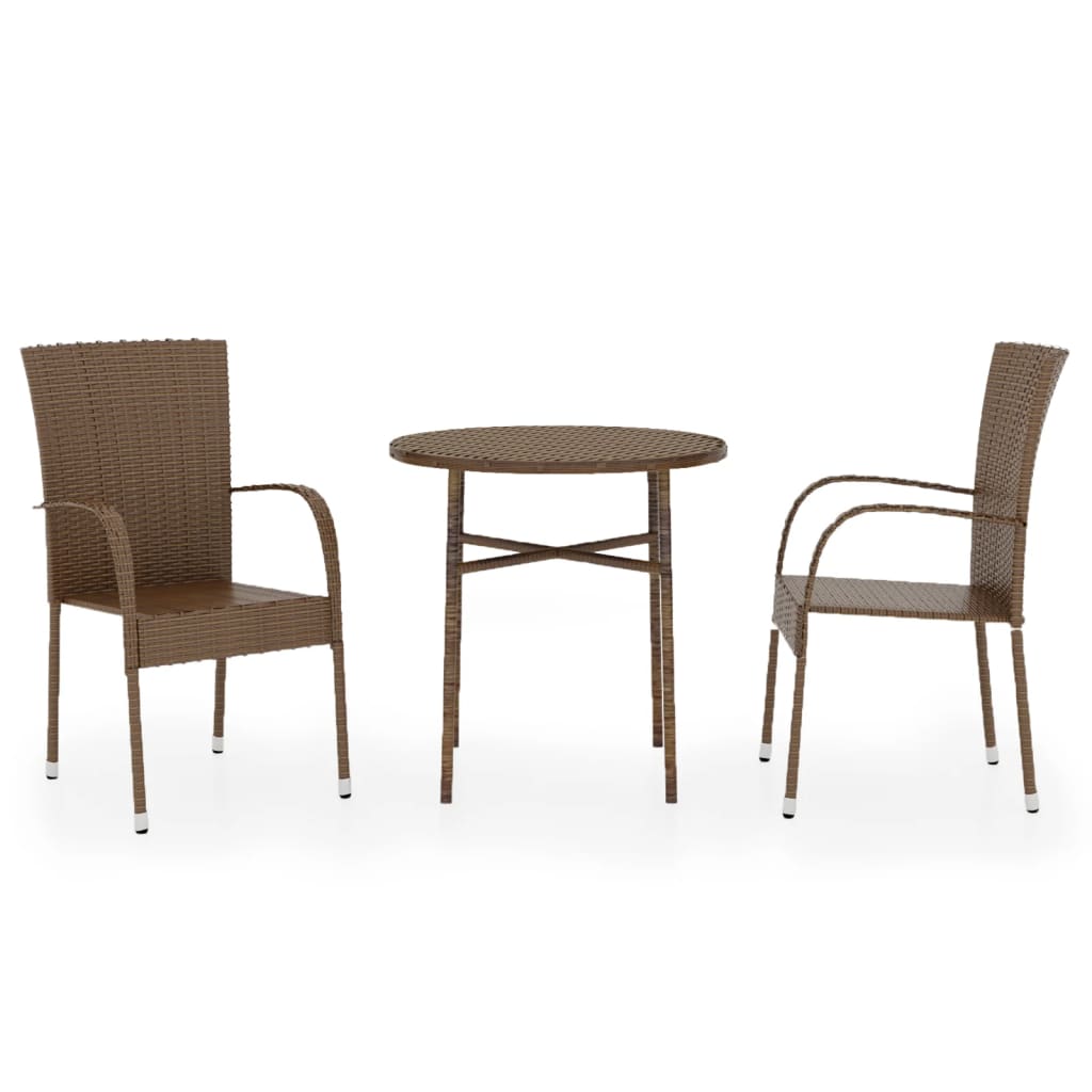 -Delige Tuinset Poly Rattan Bruin