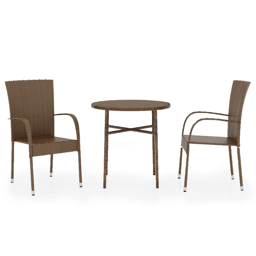 -Delige Tuinset Poly Rattan Bruin