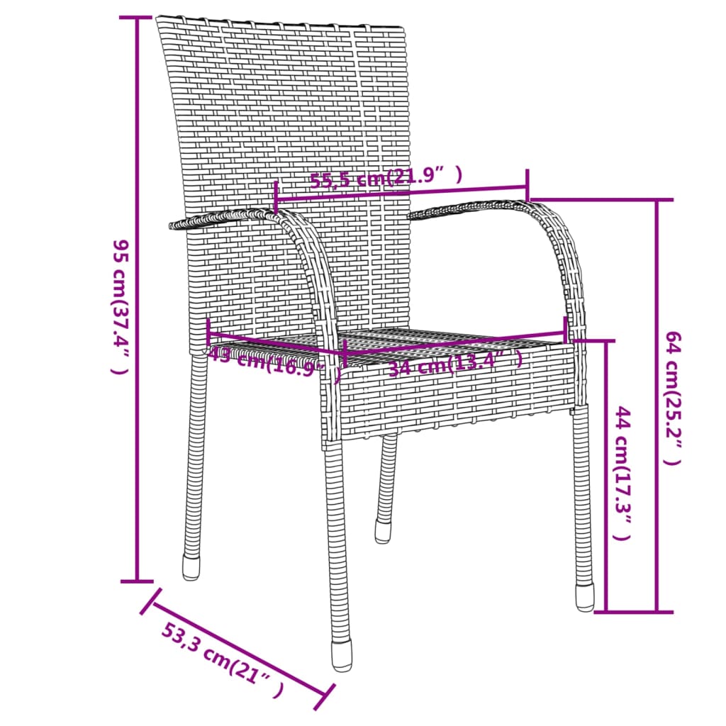 -Delige Tuinset Poly Rattan Bruin