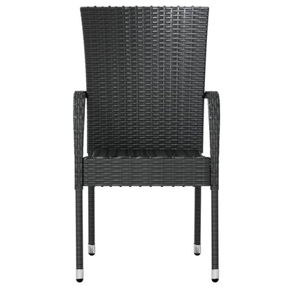 -Delige Tuinset Poly Rattan Zwart