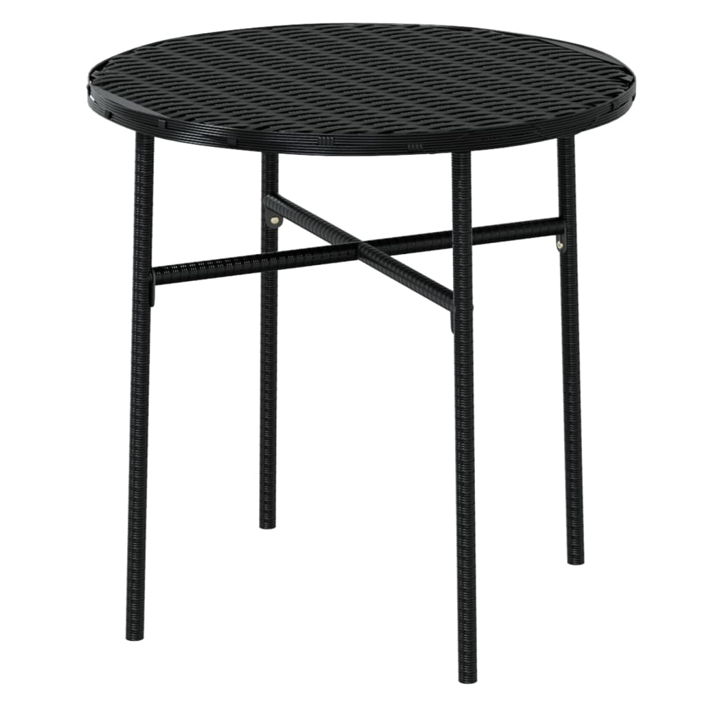 -Delige Tuinset Poly Rattan Zwart