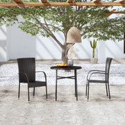 Tuinset 3-delig poly rattan zwart