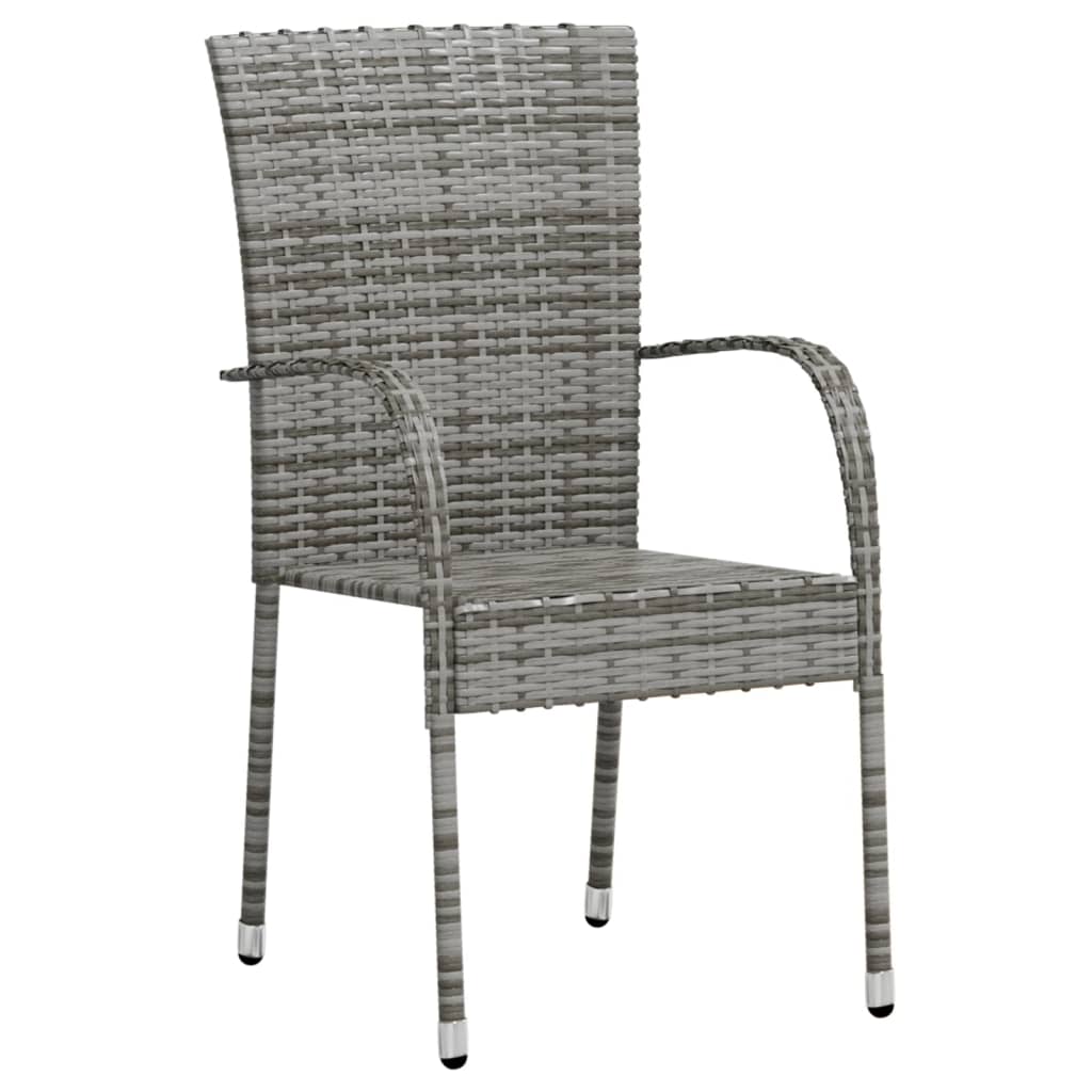 -Delige Tuinset Poly Rattan Grijs