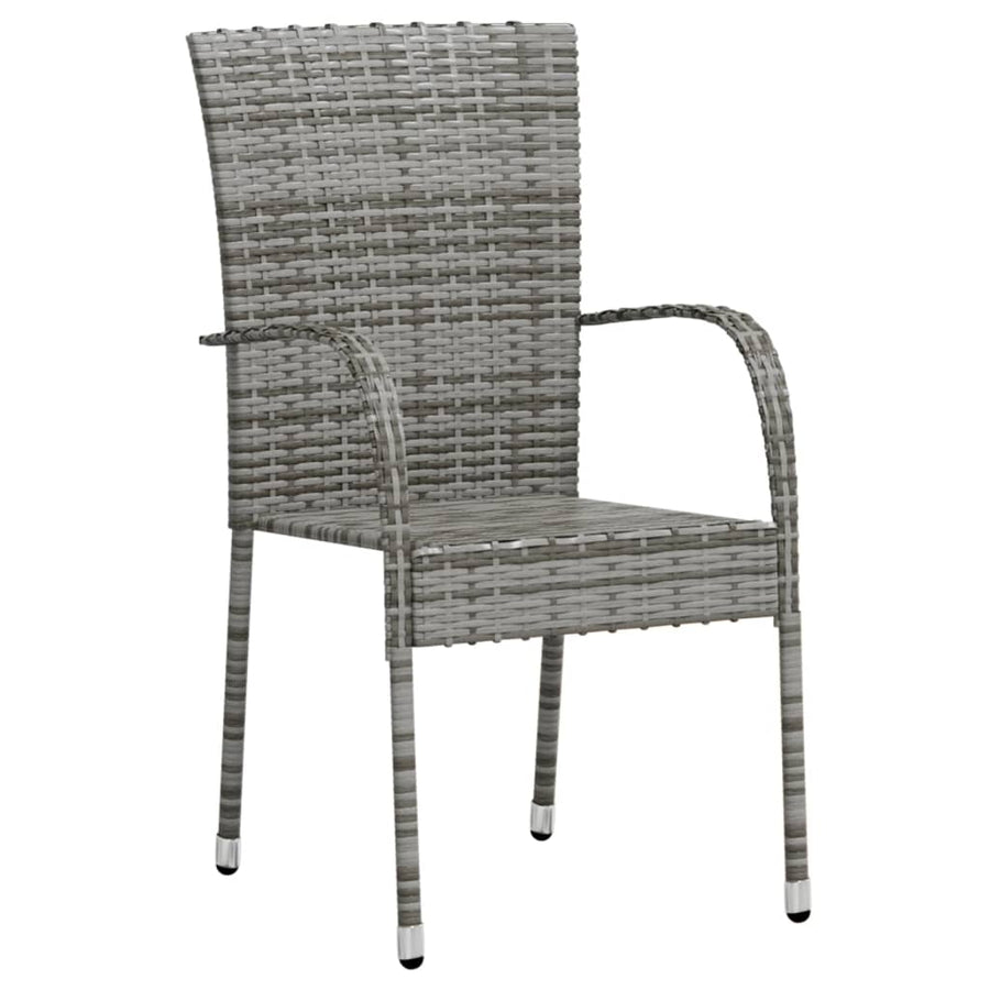 -Delige Tuinset Poly Rattan Grijs