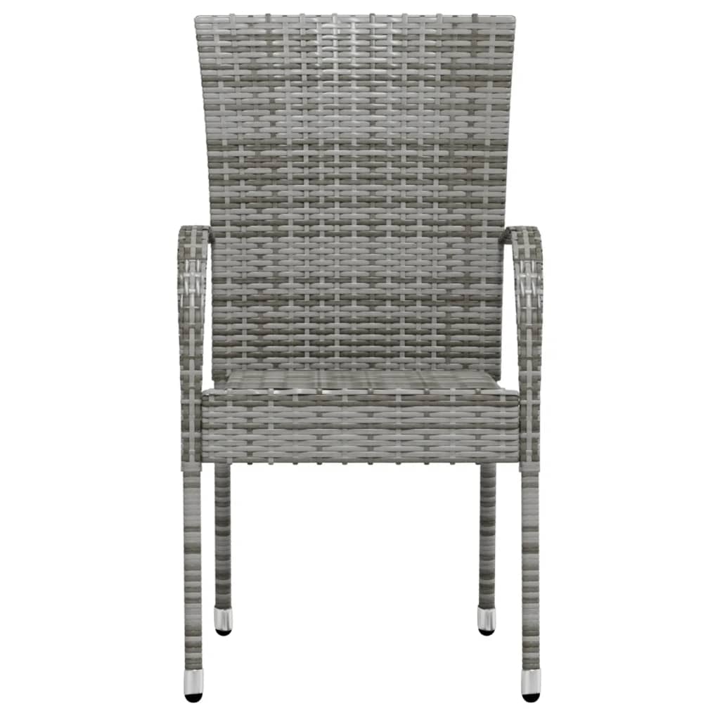 -Delige Tuinset Poly Rattan Grijs