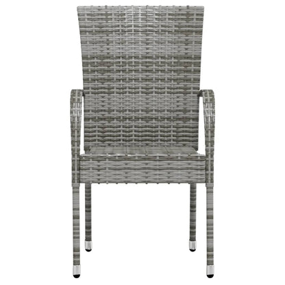 -Delige Tuinset Poly Rattan Grijs