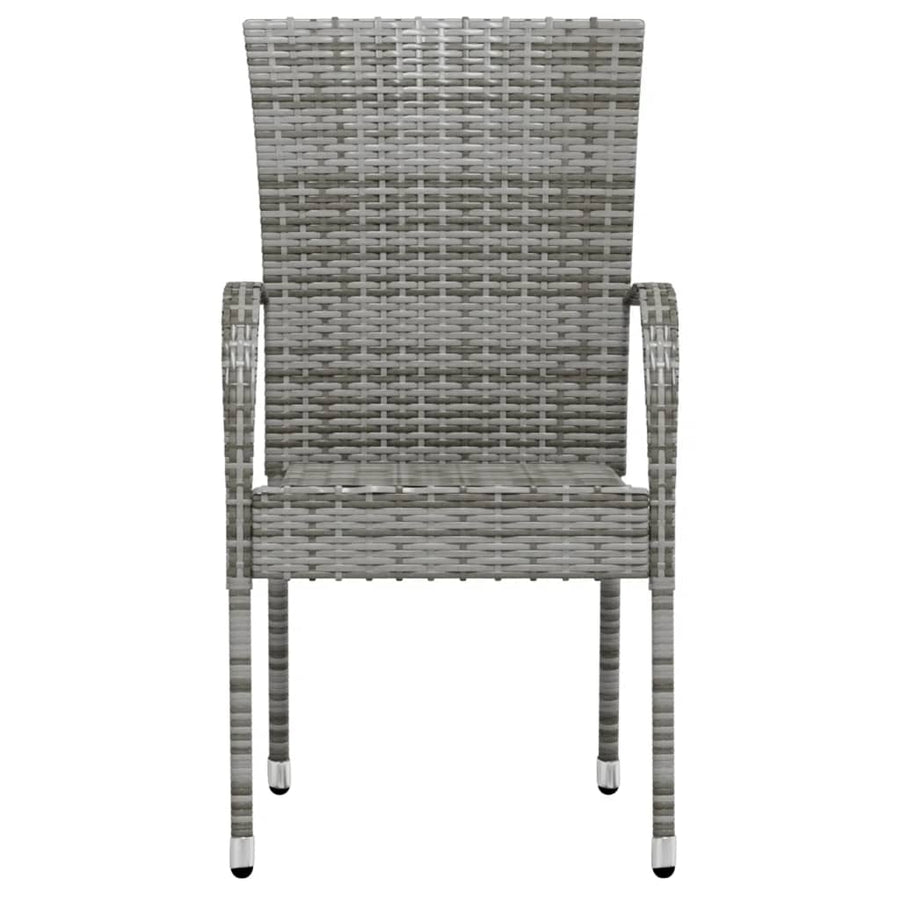 -Delige Tuinset Poly Rattan Grijs