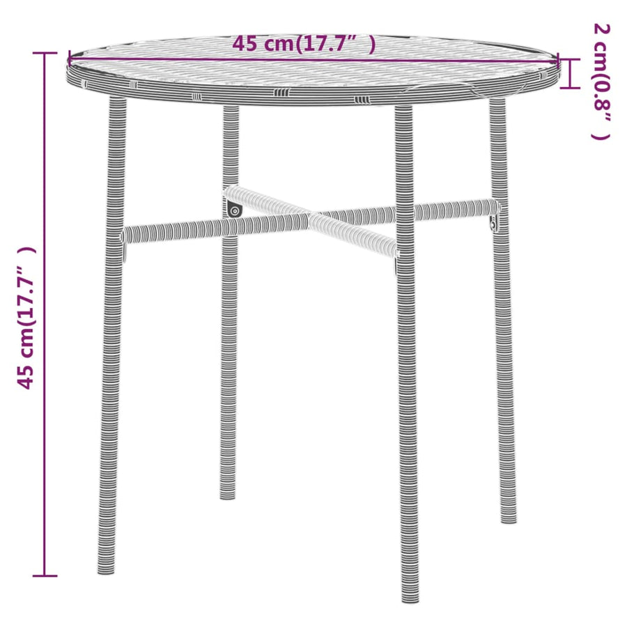 -Delige Tuinset Poly Rattan Grijs