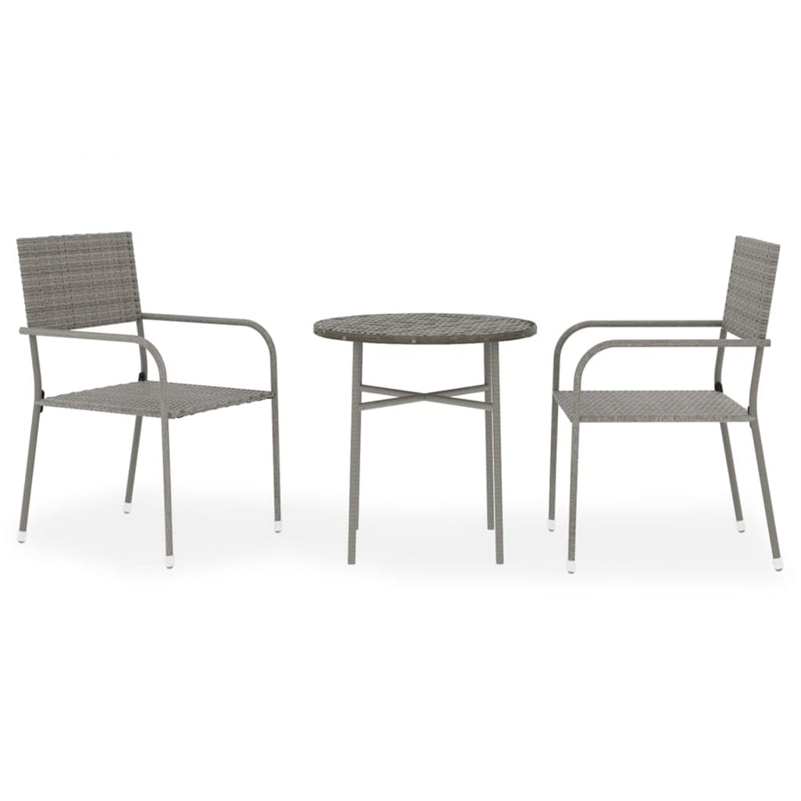 -Delige Tuinset Poly Rattan Grijs