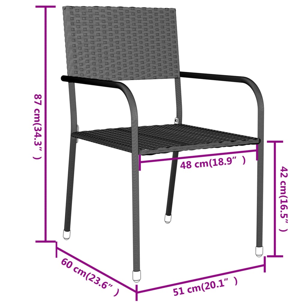 -Delige Tuinset Poly Rattan Grijs