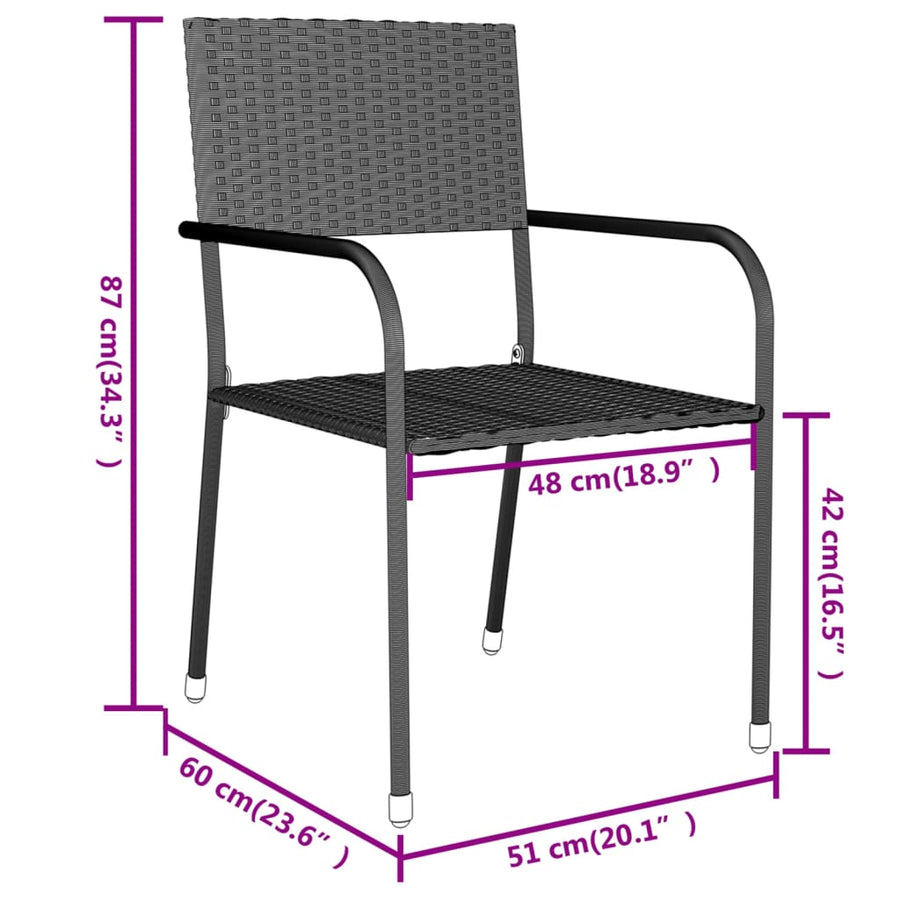-Delige Tuinset Poly Rattan Grijs