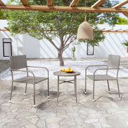 Tuinset poly rattan grijs 3-delig