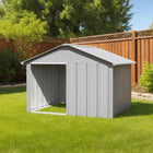 Dog kennel 116.5x103x81.5 cm galvanized steel grey