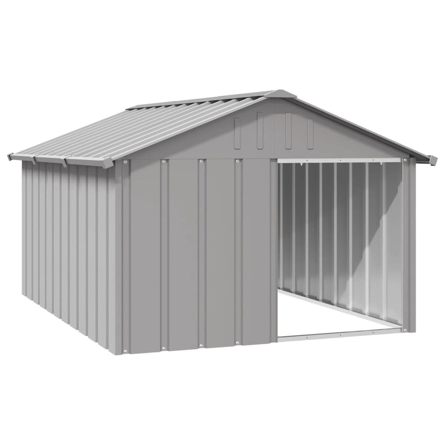 Hondenhok 116,5X153X81,5 Cm Gegalvaniseerd Staal 116.5 x 153 x 81.5 cm Grijs
