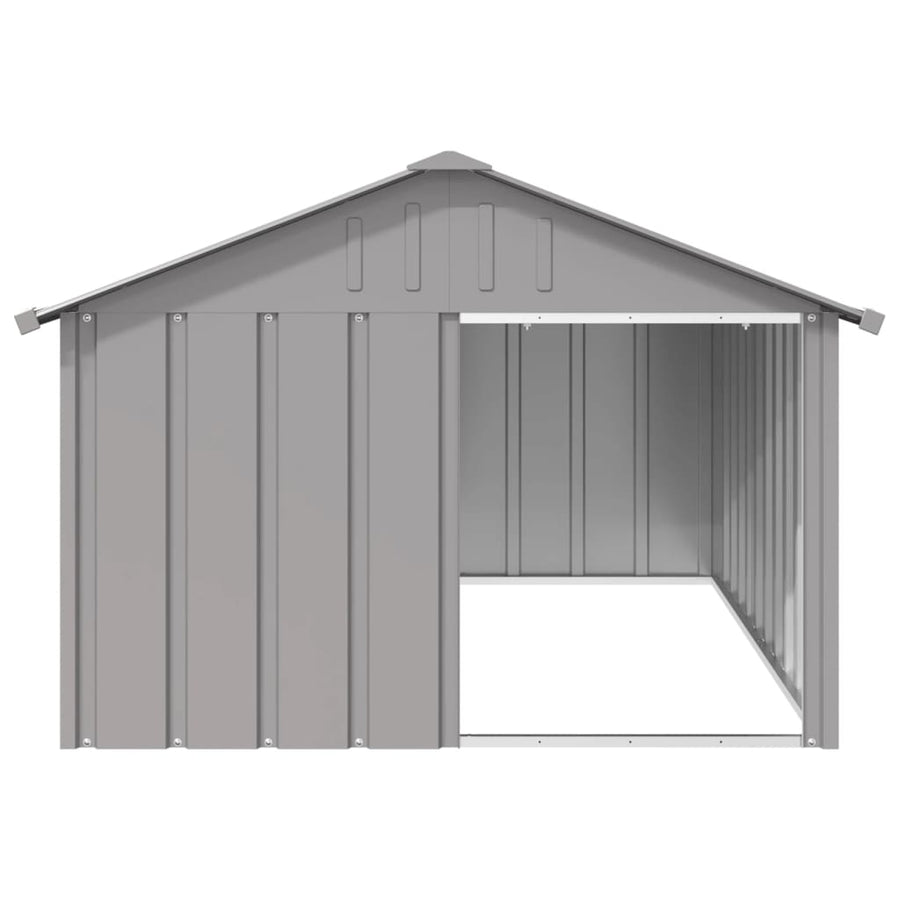 Hondenhok 116,5X153X81,5 Cm Gegalvaniseerd Staal 116.5 x 153 x 81.5 cm Grijs