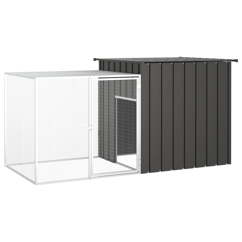 Kippenhok Gegalvaniseerd Staal Kleurig 200 x 91 x 100 cm Antraciet