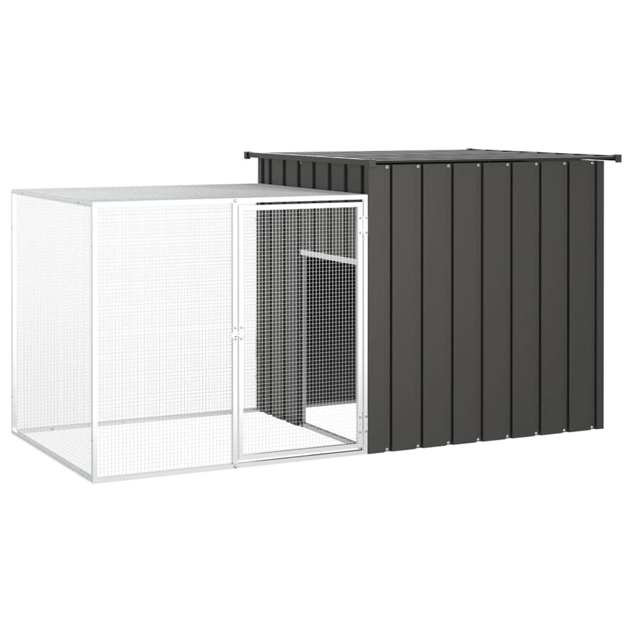 Kippenhok Gegalvaniseerd Staal Kleurig 200 x 91 x 100 cm Antraciet