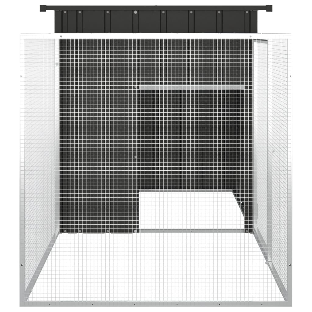 Kippenhok Gegalvaniseerd Staal Kleurig 200 x 91 x 100 cm Antraciet