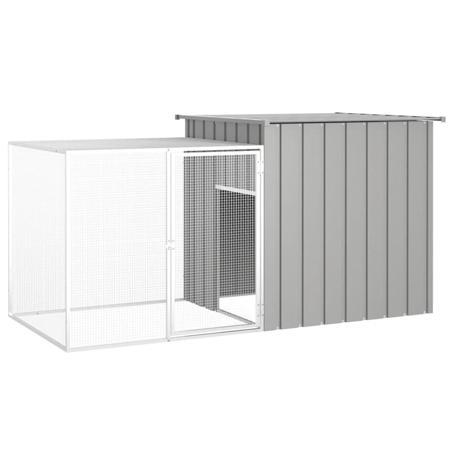 Kippenhok 200x91x100 cm gegalvaniseerd staal grijs 200 x 91 x 100 cm Grijs