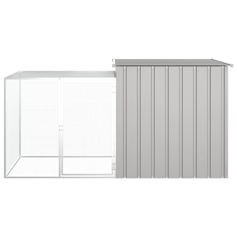 Kippenhok 200x91x100 cm gegalvaniseerd staal grijs 200 x 91 x 100 cm Grijs