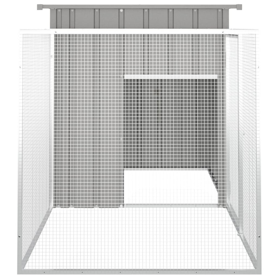 Kippenhok 200x91x100 cm gegalvaniseerd staal grijs 200 x 91 x 100 cm Grijs