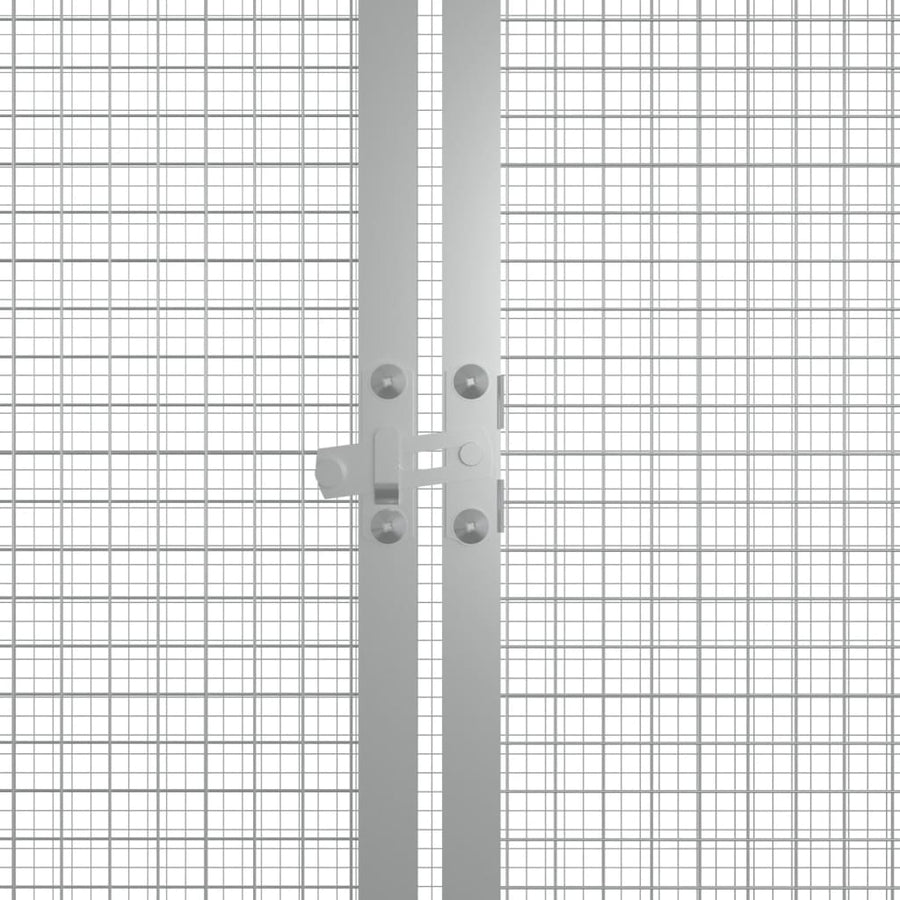 Kippenhok 200x91x100 cm gegalvaniseerd staal grijs 200 x 91 x 100 cm Grijs