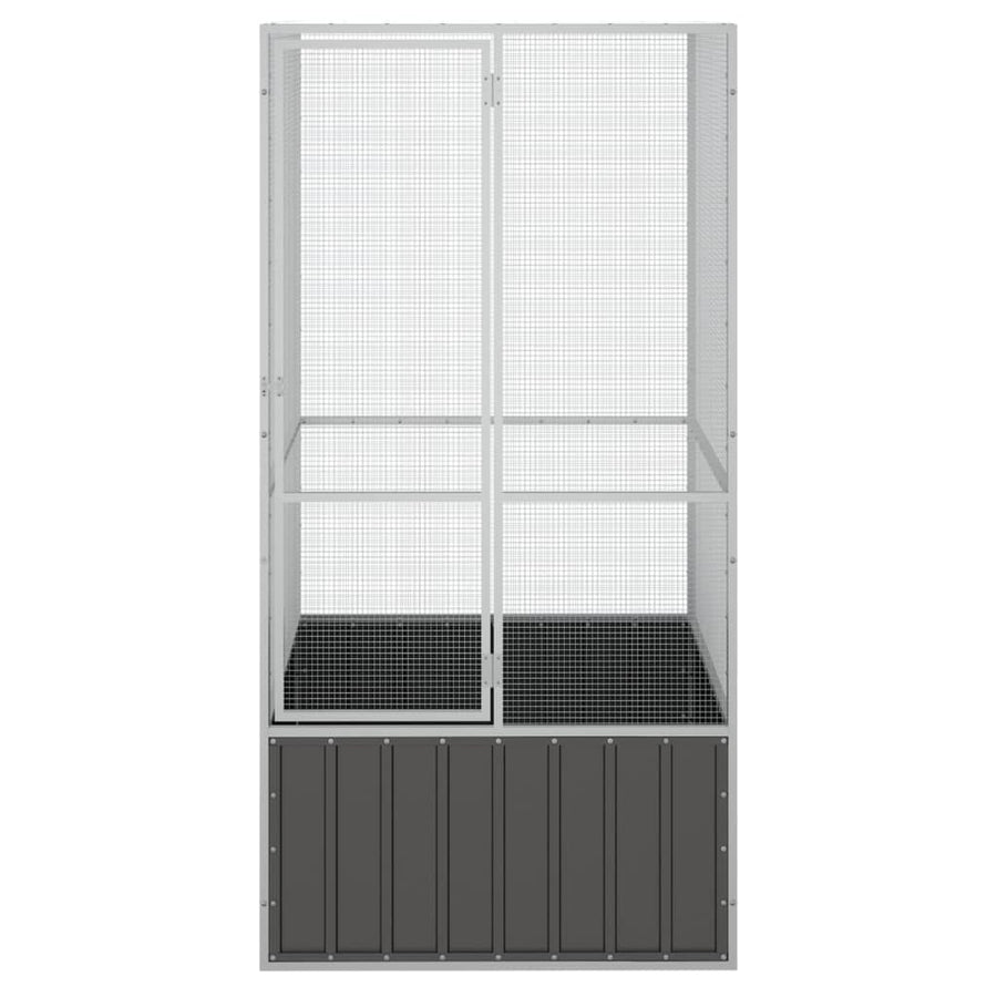 Vogelkooi 111x107x211,5 cm gegalvaniseerd staal antracietkleur 111 x 107 x 211.5 cm Antraciet