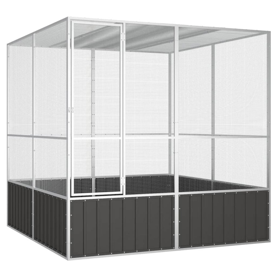 Vogelkooi 111X107X211,5 Cm Gegalvaniseerd Staal Grijs
