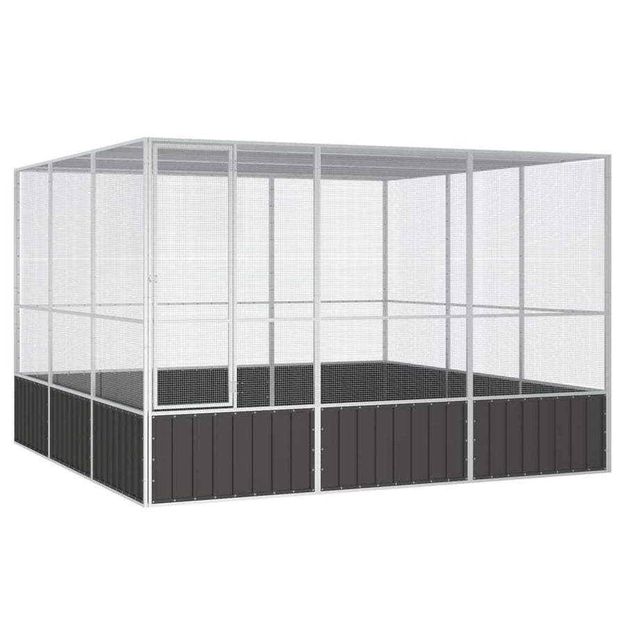 Vogelkooi 111X107X211,5 Cm Gegalvaniseerd Staal Grijs