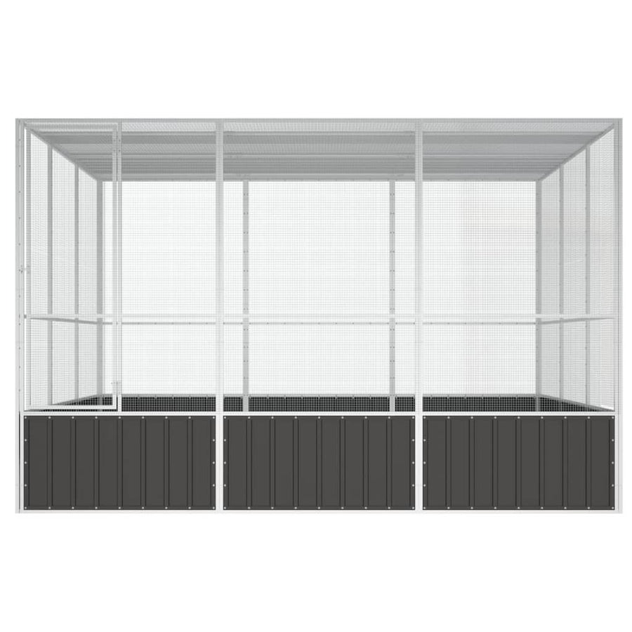 Vogelkooi 302,5x324,5x211,5 cm gegalvaniseerd staal antraciet 302.5 x 324.5 x 211.5 cm Antraciet