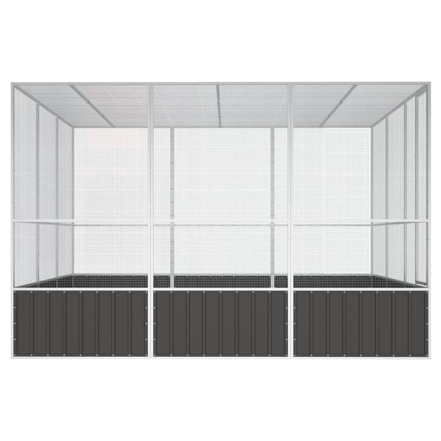 Vogelkooi 302,5x324,5x211,5 cm gegalvaniseerd staal antraciet 302.5 x 324.5 x 211.5 cm Antraciet
