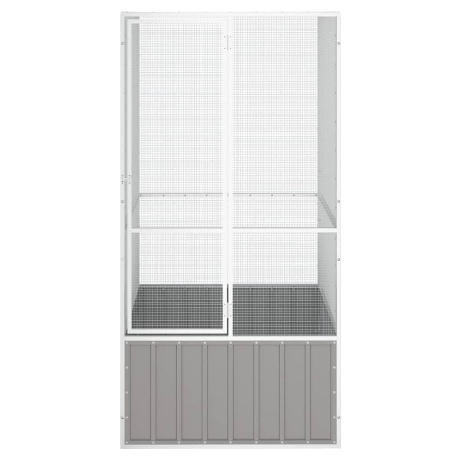 Vogelkooi 111X107X211,5 Cm Gegalvaniseerd Staal 111 x 107 x 211.5 cm Grijs