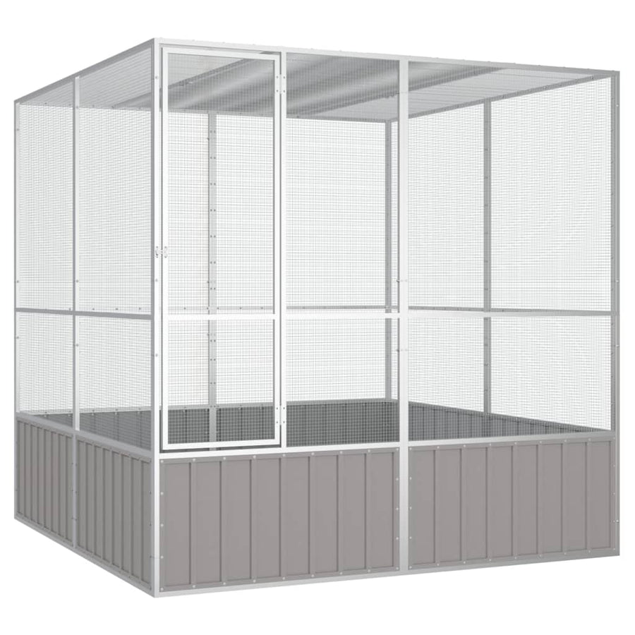Vogelkooi 111X107X211,5 Cm Gegalvaniseerd Staal Grijs