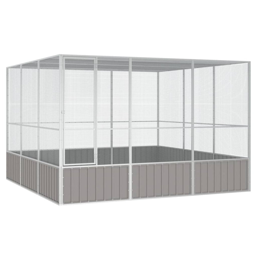 Vogelkooi 111X107X211,5 Cm Gegalvaniseerd Staal Grijs