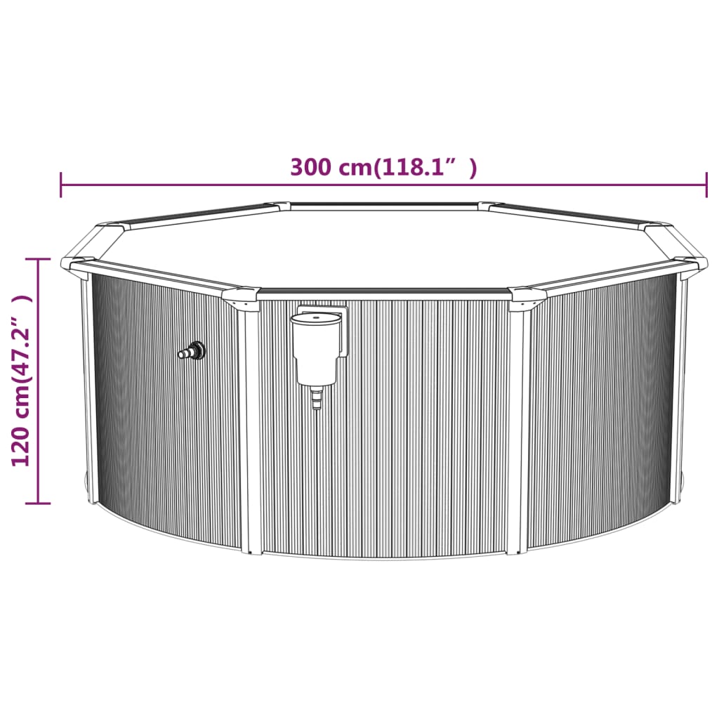 Zwembad Met Veiligheidsladder 300X120 Cm Ø 300 x 120 cm Zwembad + ladder