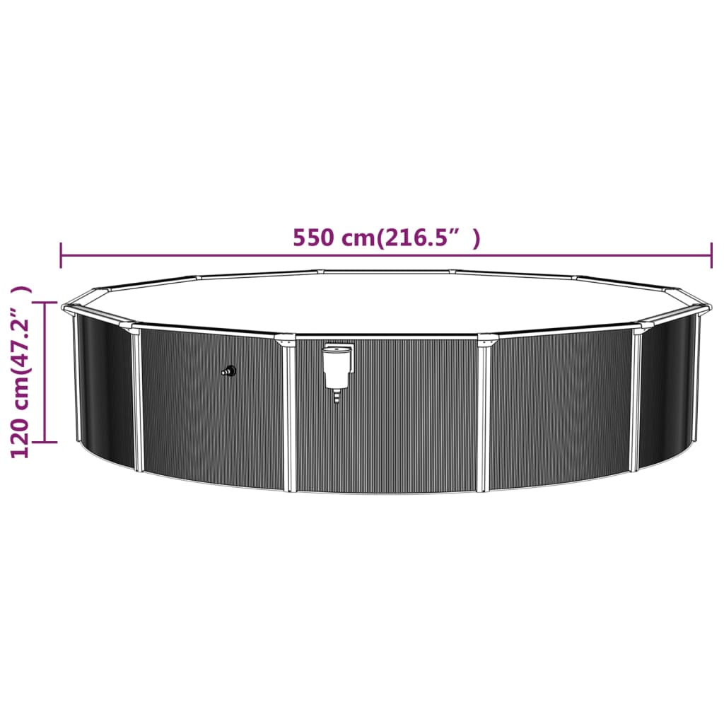 Zwembad Met Zandfilterpomp En Ladder 550X120 Cm Ø 550 x 120 cm Zwembad + ladder + pomp