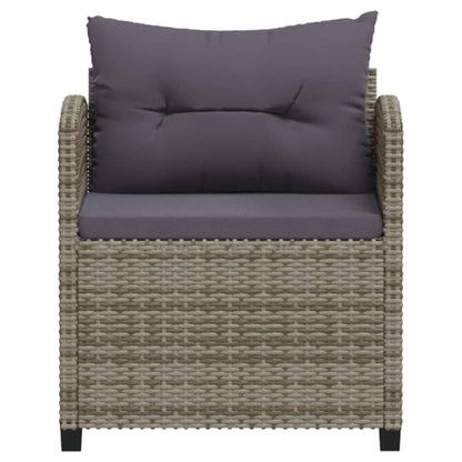 -Delige Loungeset Met Kussens Poly Rattan Grijs 3