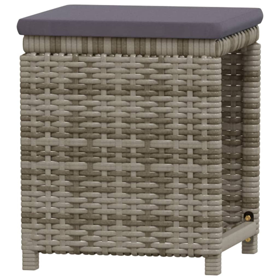 -Delige Loungeset Met Kussens Poly Rattan Grijs 6