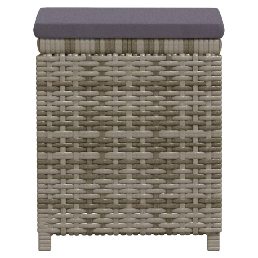 -Delige Loungeset Met Kussens Poly Rattan Grijs 6