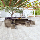 -Delige Loungeset Met Kussens Poly Rattan Grijs 6