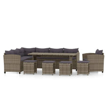 -Delige Loungeset Met Kussens Poly Rattan Grijs 7