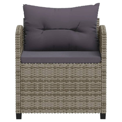 -Delige Loungeset Met Kussens Poly Rattan Grijs 7