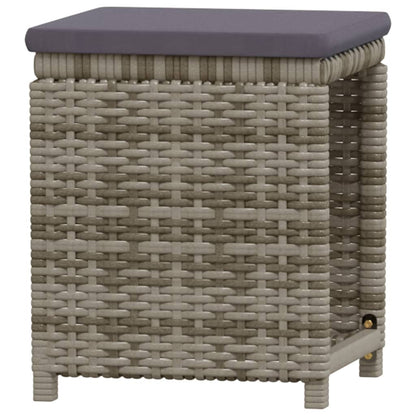 -Delige Loungeset Met Kussens Poly Rattan Grijs 7
