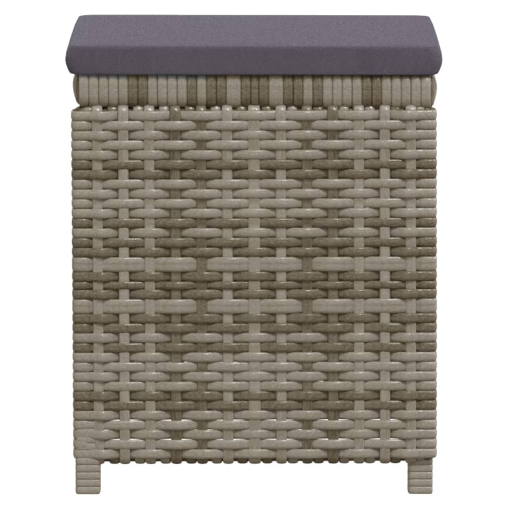 -Delige Loungeset Met Kussens Poly Rattan Grijs 7