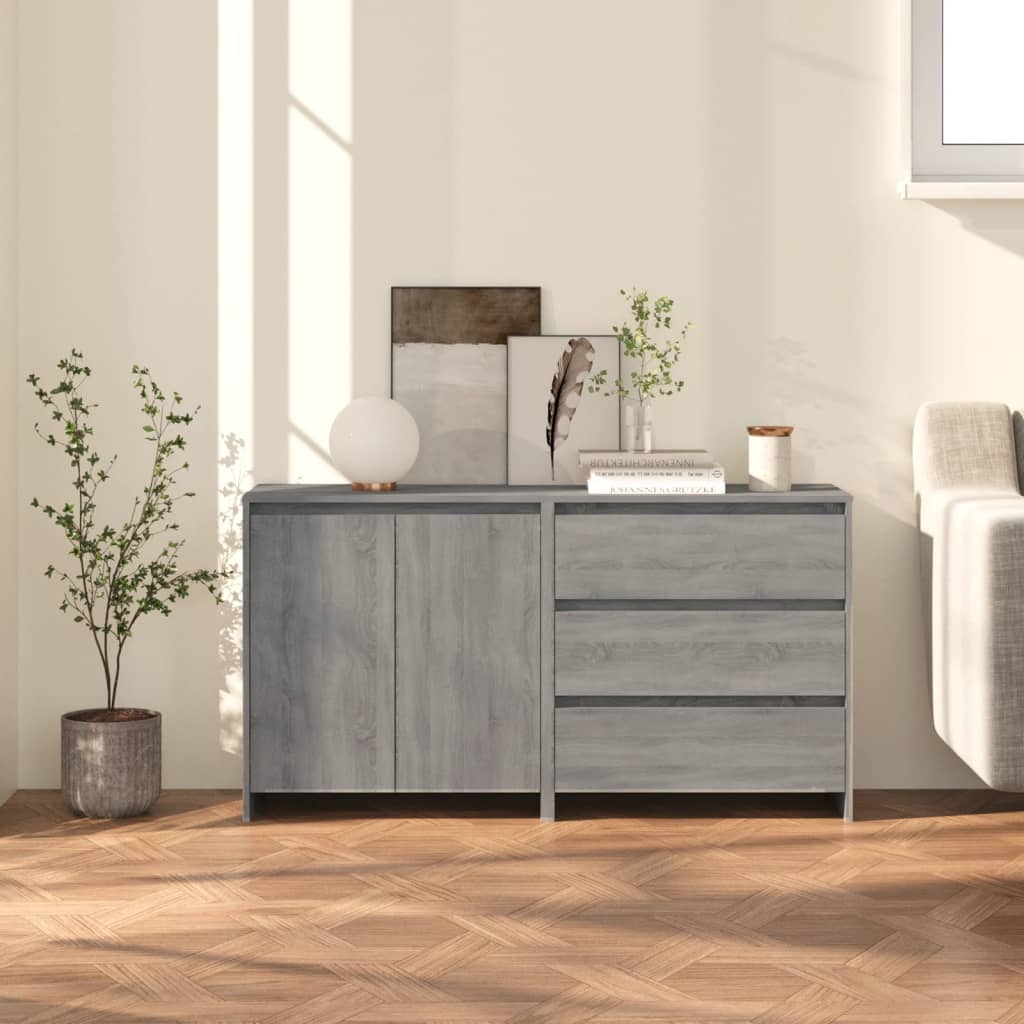 Dressoirs Bewerkt Hout Eikenkleurig Grijs sonoma