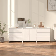 Dressoir bewerkt hout wit 70x40x75 cm